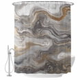 thumbnail image 2 of Gray Marble Waterproof Fabric Shower Curtain,Farmhouse Vintage Abstract Ombre Texture Waterproof Fabric Shower Curtain for Bathroom Curtains Bathtubs Shower Curtains with 12 Hooks Standard 72x72, 2 of 8