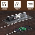 thumbnail image 5 of Plamle 24 Inch End Table with Charging Station, Nightstand with USB Ports & Outlets, Storage Side Table with Adjustable Shelf & Glass Door for Bedroom Living Room, Wood Finish, 5 of 5