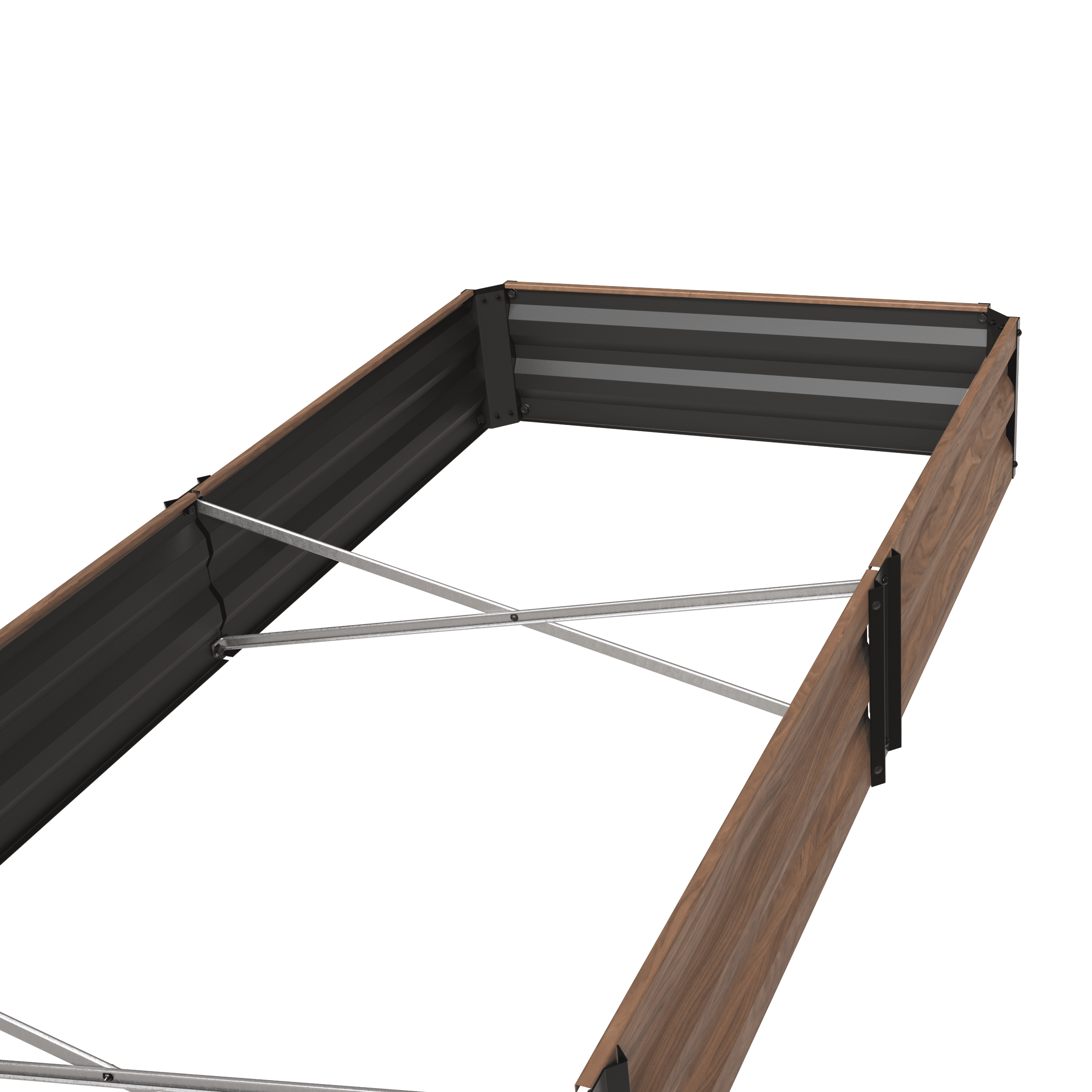 Panacea Expandable Raised Garden Bed - Rust Resistant Steel, Outdoor - 36 in Square, Brown