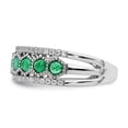 thumbnail image 4 of Auriga 14K White Gold Polished Emerald and Diamond Ring for Women Size 7, 4 of 6