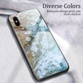 thumbnail image 2 of iPhone XS Max (6.5") Case, Allytech Protective Marble Texture Tempered Glass + TPU Back Cover Shock-Absorbing Bumper Back Cover Case for Apple iPhone XS Max, Reseda Marble, 2 of 2