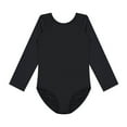 thumbnail image 3 of Aiihoo Kids Girls Fleece Gymnastics Leotards Long Sleeves Nude Undergarment Leotard Ballet Dance Dancewear Black Round Neck 6-7, 3 of 7