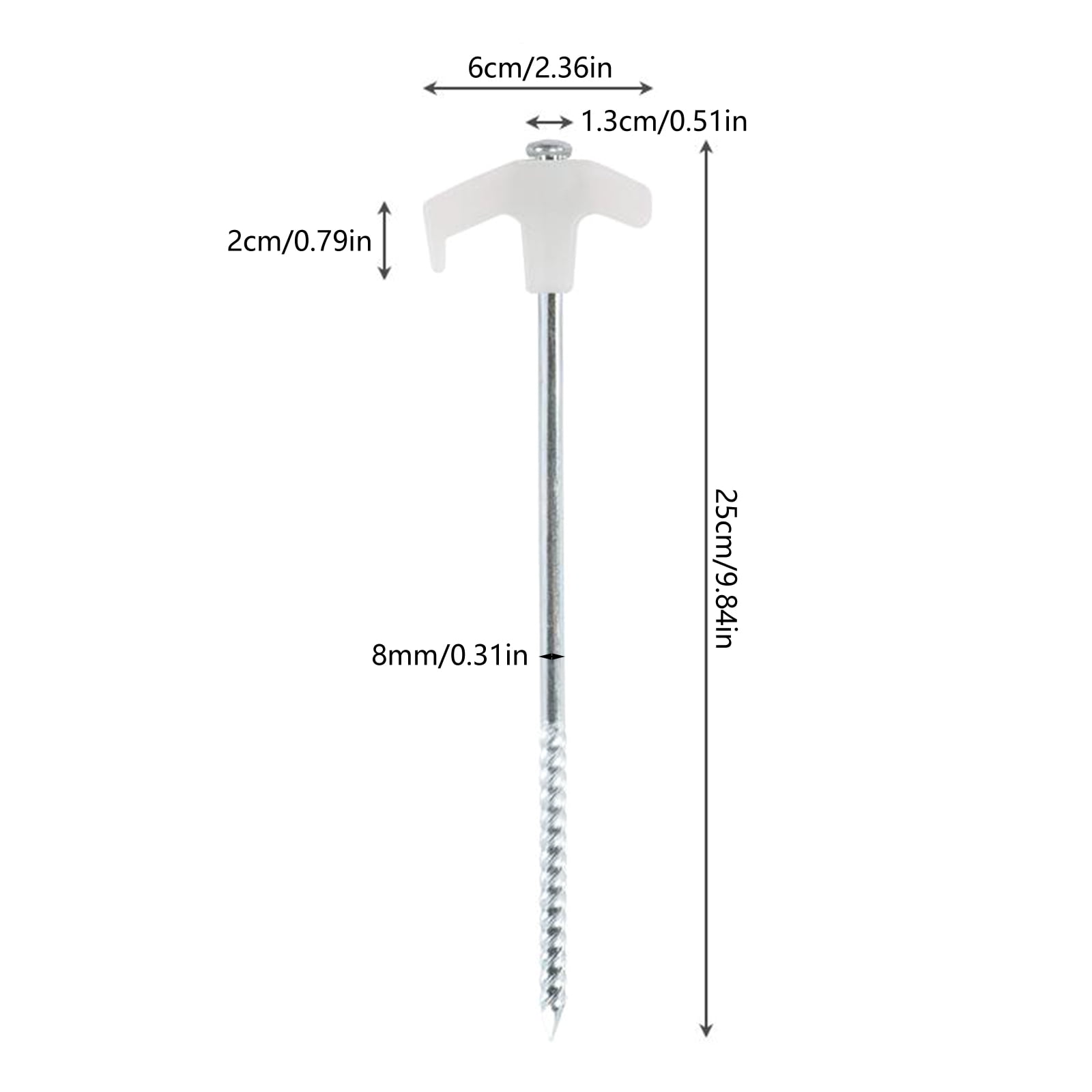 FEAMOS 4/8/10Pcs Outdoor Tent Peg Florescent Long Screw Thread Stakes Screw Canopies Stakes for Canopies, Campings, Hikings
