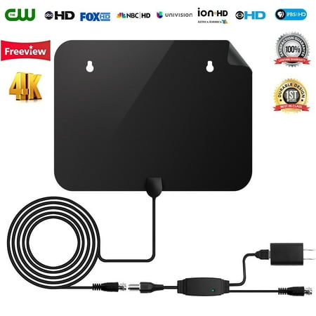 Newest 2019 HD Digital TV Antenna 50 Miles Range Support 4K 1080p & All Older TV's Indoor with Amplifier Signal Booster 13ft Coax Cable Power