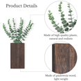 thumbnail image 4 of 2 Pack Wood Wall Planter Vase with Artificial Eucalyptus Farmhouse Wall Hanging Decor Pocket Planter for Indoor Fake Plants Greenery Flowers, Livingroom Bedroom Kitchen Home Office Decoration, Brown, 4 of 6