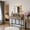 Brown + Engineered Wood + Metal & Wood, variant on 39.37" Brown Vanity Desk with 3-Color Lighted Mirror - Makeup Table with 4 Drawers