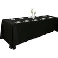 thumbnail image 1 of Polyester Rectangular Table Cloth for 8+ Foot Table That Seats 8-10 Person. Nappe de Table rectangulaire. Ideal for Banquet, Wedding and Events (Black, 90'' x 156'')., 1 of 10