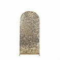 thumbnail image 3 of BalsaCircle 6 ft Champagne Fitted Sparkly Big Payette Sequin Round Top Wedding Arch Backdrop Stand Cover Party Events Decorations, 3 of 8
