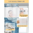 thumbnail image 5 of Abstract Beach Waves No Hook Shower Curtain and Liner Set Watercolor Blue Ocean Decor Shower Curtains with Snap-in Liner & See Through Top Window Hotel Style for Bathroom Decor 66x72 Inch, 5 of 8