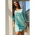 thumbnail image 4 of Avenue Women's Plus Size Three-Quarter Sleeve Sleepshirt, 4 of 4