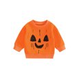 thumbnail image 1 of Gureui Toddler Infant Baby Boys Girls Halloween Pullover Orange Long Sleeve Round Neck Pumpkin Print Sweatshirt, 1 of 8