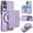 Purple, variant on Allytechgroup Detachable Cards Holder Case for Samsung Galaxy S25 Edge, RFID Blocking 2 In 1 Wallet PU Leather Case with Stand Compatible with Magsafe Shockproof Cover for Galaxy S25 Edge, Black
