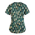 thumbnail image 4 of Xfvqtps Christmas Scrub Tops for Women Soft V-Neck Scrubs Comfortable Lightweight Nursing Uniforms Christmas Printed Short Sleeve Protective Top Working Uniforms with Pockets Multicolor, 4 of 4