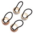 thumbnail image 2 of 4pcs Bagues de Manchette de Cheveux Strass Ponytail Titulaire Poignets Femmes Accessoire de Cheveux, 2 of 7