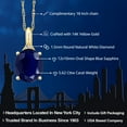 thumbnail image 2 of Gem Stone King 14K Yellow Gold Blue Sapphire and White Diamond Women's Pendant Necklace for Women (4.52 Cttw, Oval 12X10MM with 18 inch Chain), 2 of 5