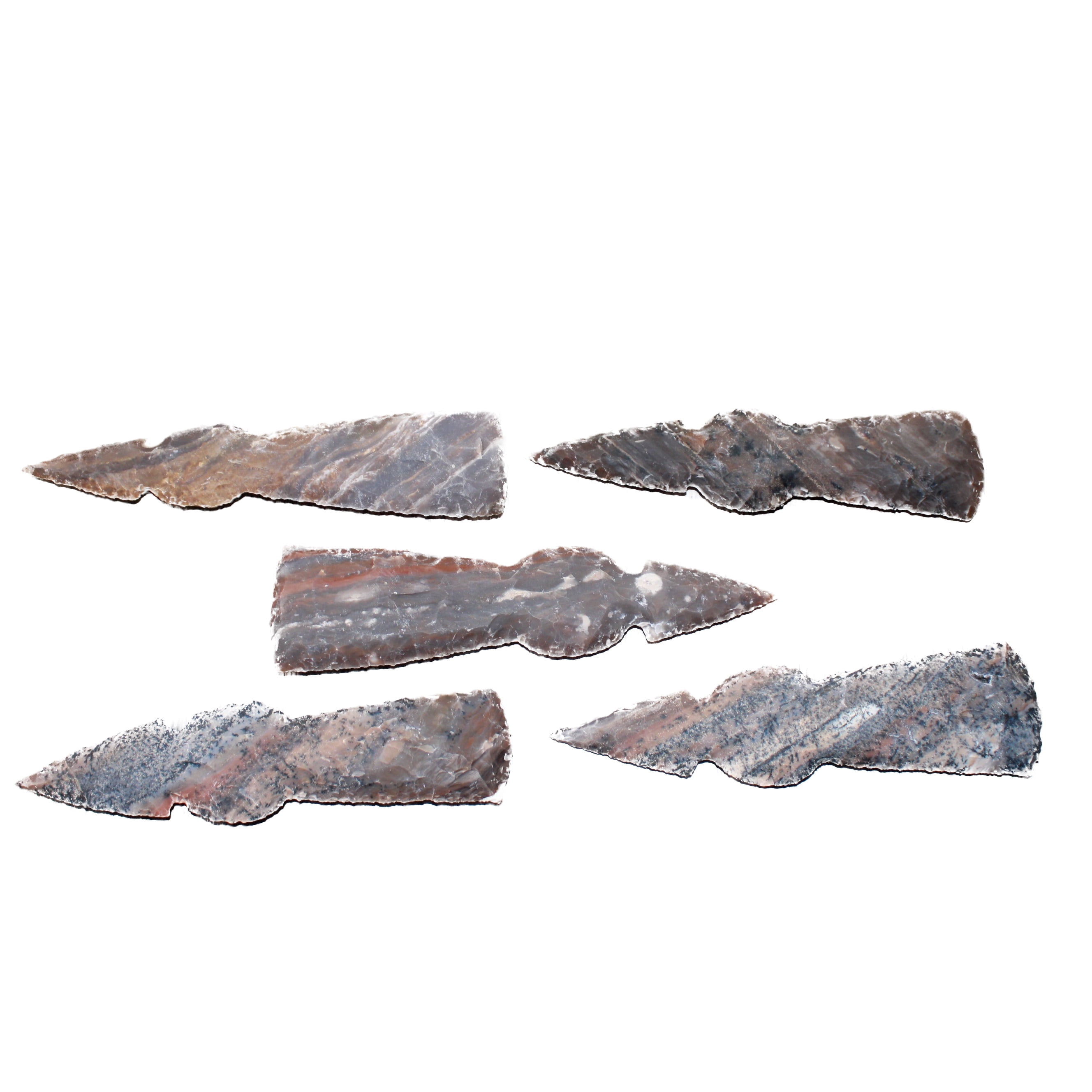 5 Stone Ornamental Tomahawk Heads  #1162    Agate Jasper Axe Hatchet Ax