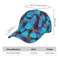 thumbnail image 2 of Fotbe Blue Butterflies Gorro Clásico de Béisbol, Gorra Ajustable con Broche Snapback, Gorro de Exterior de Algodón Suave, 2 of 6