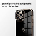 thumbnail image 4 of Luxury Love Heart Compatible with iPhone 13 Pro Case Cute for Women & Girls with Glitter Gold Plated Design Upgraded Full Camera Protection Soft TPU Shockproof Phone Cover-Black, 4 of 12