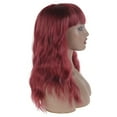 thumbnail image 3 of Wine Red Wavy Curly Hair Synthetic Wig Hair Style for Women, 3 of 7