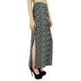 thumbnail image 4 of Bimba Women Long Maxi Stretch Spandex Skirt with Slits Black, 4 of 4
