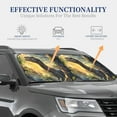 thumbnail image 3 of Kdxio Sunshine Jungle Dinosaur Print 2-Piece Sun Shade Front Windshield - Foldable Car Front Window Sunshades for Most Sedans SUV Truck, 3 of 6