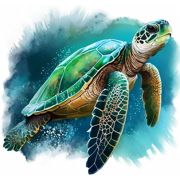 DIY 5D Diamond Painting Kit (For Adults) Diamond Painting "Sea Turtle" - Full Diamond Crystal Rhinestone Embroidery Craft Kit, Can Be Used As Gift, Wall Decoration