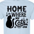 thumbnail image 4 of Inktastic Home is Where My Cats Are with Cat Illustration and Pawprints T-Shirt, 4 of 5