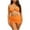 Orange, variant on Trendy Swimsuits for Women Halter Neck Two Piece Bikini Sets with Drawstring Skirted Bottoms Summer Beachwear (XL, Orange)