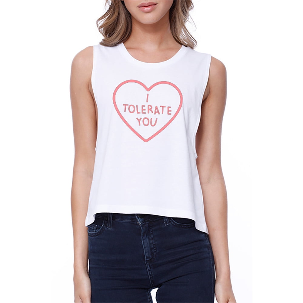 365 Printing - I Tolerate You Crop Tee Cute Tank Top For Girls Back To ...