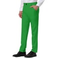 thumbnail image 4 of INSPIRE CHIC Men's Formal Flat Front Straight Fit Solid Prom Dress Pants 30 Dark Green, 4 of 6