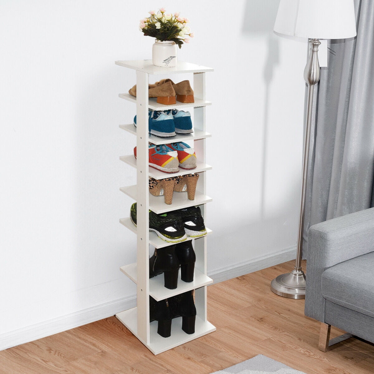 7 tier wooden shoe rack hotsell