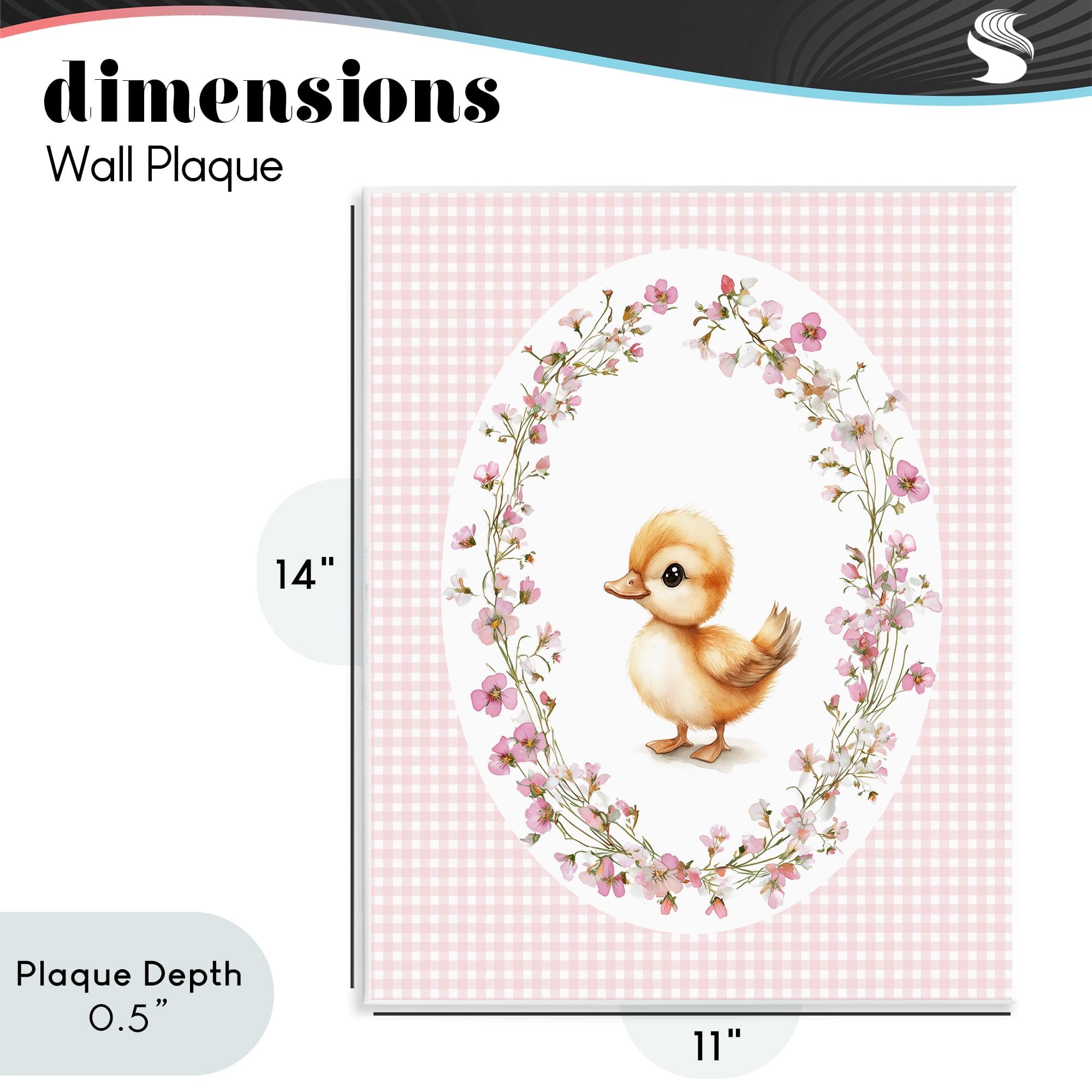 Stupell Industries Spring Gingham Duckling Wall Plaque Art, design by Christine Simpson Art