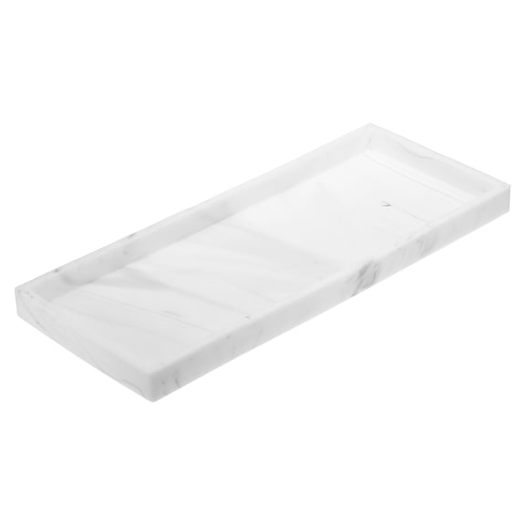 Bathroom Vanity Tray, 11.8"x5" Silicone Soap Dispenser Trays, Marble White