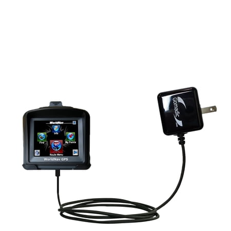 Gomadic Intelligent Compact AC Home Wall Charger suitable for the Teletype WorldNav 3500 - High output power with a convenient, foldable plug design -