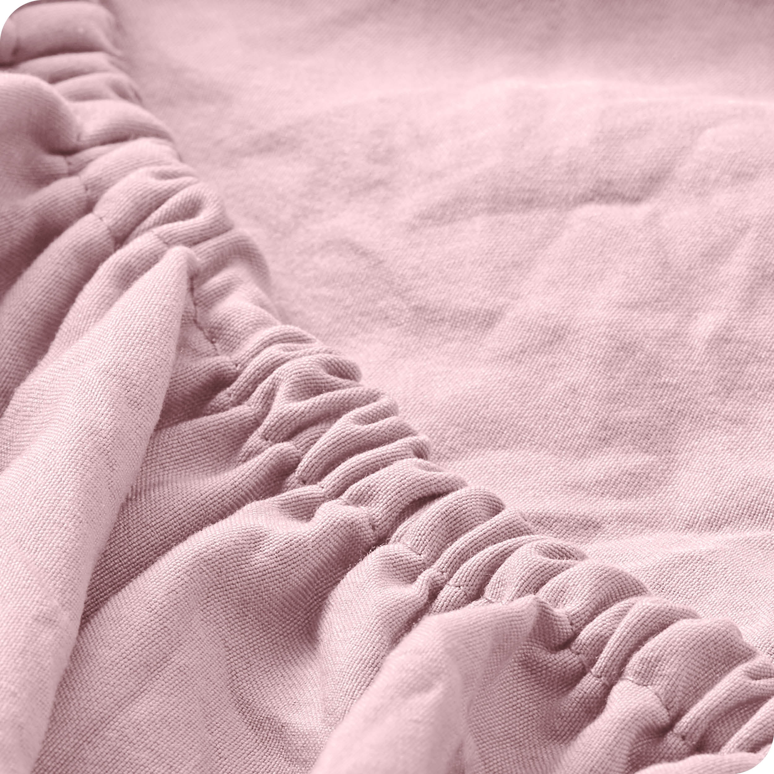 Bare Home Dusty Pink Sandwashed Microfiber Sheet Set, Wrinkle Resistant, Deep Pocket, Twin XL