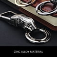 thumbnail image 3 of Qarigey Llavero Animal Head Impreso Patrón Llavero A prueba de decoloración Resistente al desgaste Broche de metal Snap Hook Holder Accesorio Hombres Accesorios de disfraces Negro Qarigey AP014080-02, 3 of 6