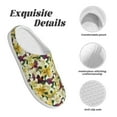 thumbnail image 5 of Daiia Lilies Flowers Print Women’s Fuzzy Slippers Memory Foam Lightweight House Shoes Cozy Loafer Flannel House Shoes-44/45, 5 of 7