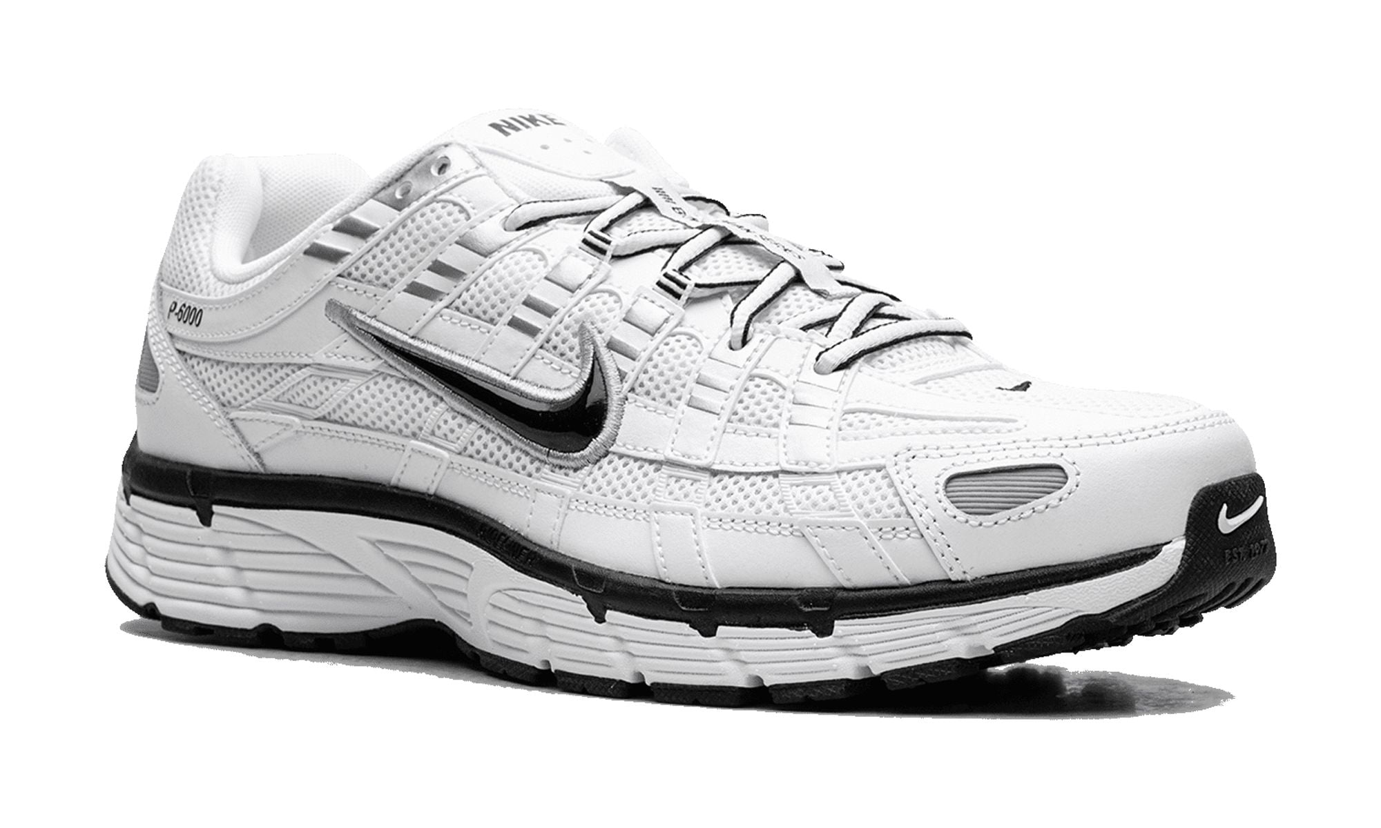NIKE MENS P-6000 "White Metallic Silver Black" CD6404 107 CD6404 107 from Stadium Goods