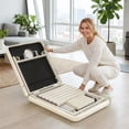 thumbnail image 4 of Holaki 75 inch Stationary Massage Table, Heavy Duty Metal Frame with PU Leather, Modern Esthetician Bed for Physical Therapy Spa Tattoo, Beige, 4 of 9