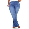 thumbnail image 1 of JDinms Women Bell Bottom Jeans Wide Leg Stretchy Fake Denim Pants Plus Size, 1 of 5