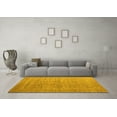 thumbnail image 3 of Ahgly Company Machine Washable Indoor Round Abstract Yellow Modern Area Rugs, 6' Round, 3 of 4