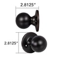thumbnail image 3 of Oil Rubbed Bronze Ball Dummy Door Knob, Non-Turning Closet and French Door Knob, Adjustable Backset, 3 of 8