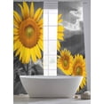 thumbnail image 5 of Sunflowers Sheer Curtains 84 Inch Length 2 Panels Set, Grey Farmhouse Botanical Floral Flowers Voile Window Treatment Rod Pocket Curtains Sheers Drapes for Bedroom/Living Room/Kitchen 52"x84"x2, 5 of 7