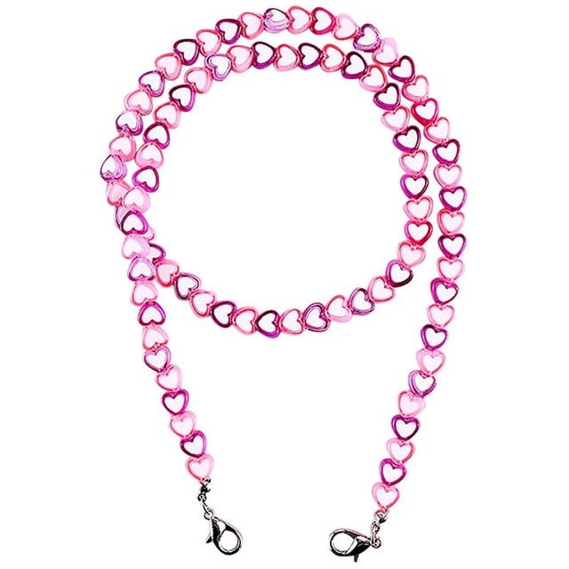 Collar De Cuentas, Collar De Cuentas De Corazón Acrílico, Cordones Para Cubrir La Cara, Cadena De Gafas, Bisutería, Collares De Hilo Para Mujeres Y Niñas sonducket AP007679-02