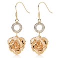 thumbnail image 2 of Zjchao 24K pendientes de rosas doradas pendientes colgantes de flores de gancho francesas regalo de cumpleaños (blanco) ANGGREK Otros, 2 of 8