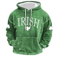 thumbnail image 3 of Ceisia Men's Irish Four-Leaf Clover Print Hoodie | Vintage Washed Relaxed Long-Sleeve Casual Sweatshirt Gift, 3 of 3