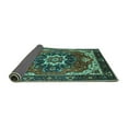 thumbnail image 2 of Ahgly Company Indoor Round Oriental Turquoise Blue Industrial Area Rugs, 7' Round, 2 of 4