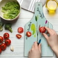 thumbnail image 3 of Birds Cutting Board, Colorful Birds Singing on Tree Best Happiness Mascots Humor Illustration, Decorative Tempered Glass Cutting and Serving Board, Wine Bottle Shape, Multicolor, by Ambesonne, 3 of 5