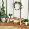 thumbnail image 2 of Outsunny 43.25" Outdoor Wood Garden Bench Double Seat Carbonized, 2 of 10
