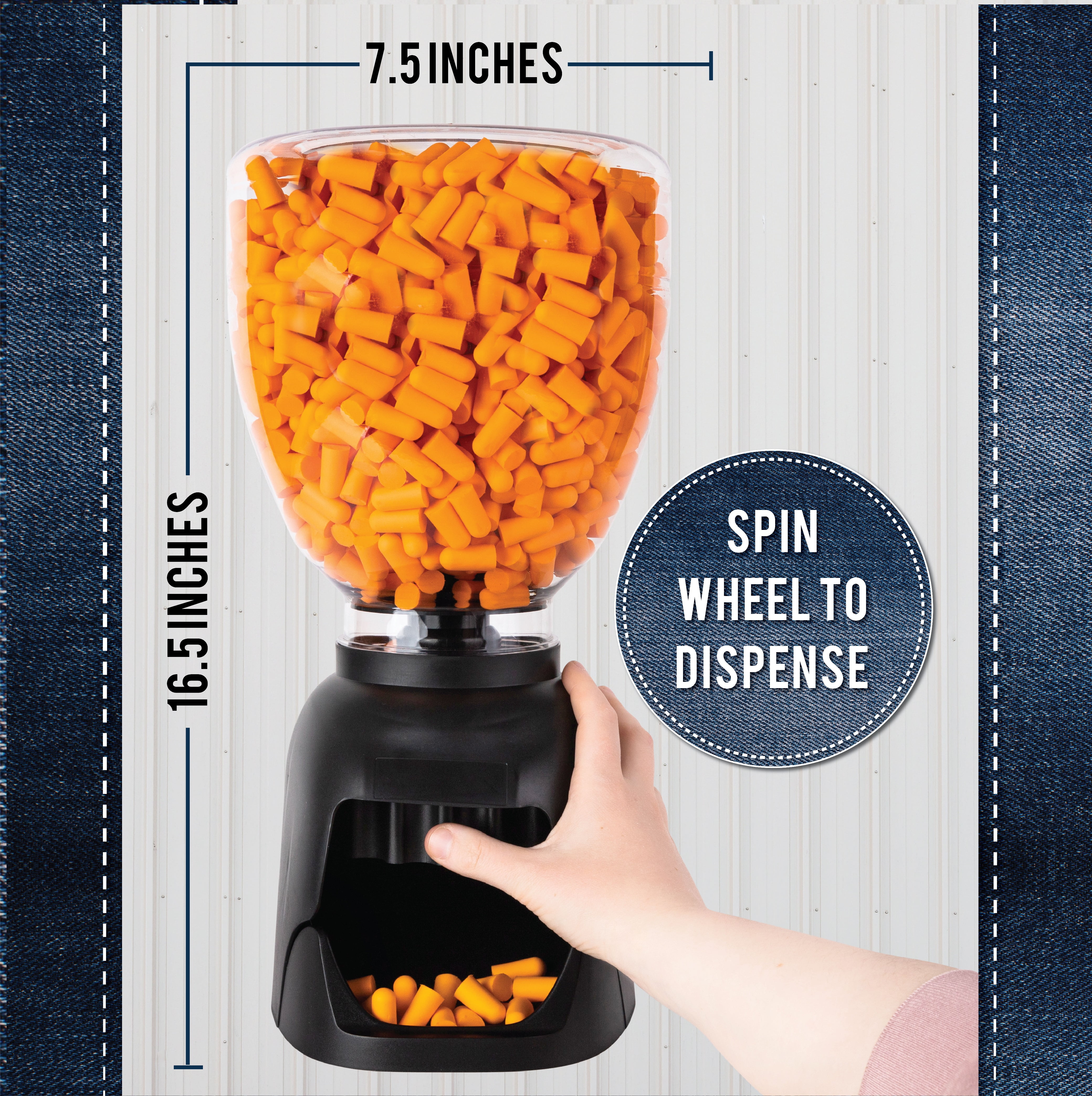 500 Pairs of Foam Earplugs with 1 Refillable Dispenser - Noise Cancelling Bulk Ear Plugs - NRR 32dB